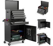 Costway caja para herramientas rodante de 5 cajones, armario para herramientas de gran capacidad con ruedas bloqueables, estante ajustable y forro ant