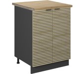Vicco mueble bajo de cocina fame-line, panel de roble, 60 cm , et roble
