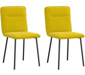 Pack 2 uds sillas de comedor | silla de cocina terciopelo amarillo cfw13935