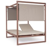 Cama de día konnor barn, tumbona tipo isla para jardín y piscina, dosel reclinable