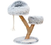 Fudajo árbol rascador de gatos en diseño en ramas 80cm tela peluche y sisal, rascador con cueva