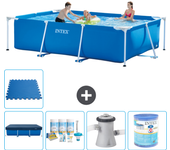 Paquete de piscina - intex - rectángulo - 300x200x75 cm + accesorios a151