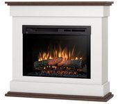 Lenox - chimenea eléctrica independiente con calefacción por suelo radiante led - 26' - blanco mate / roble - 97 x 88 x 29
