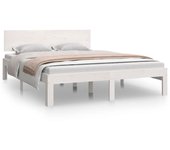 Estructura de cama doble sin colchón blanco 135x190 cm