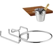 Relaxdays soporte de mesa para champanera, cubo enfriador botellas vino 18 m ø, ahorra espacio, cava, hierro, plateado