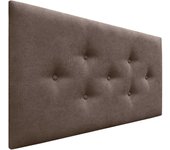 Dhome cabecero de tela acualine con 3 hileras intercaladas de botones y patas cabezal tapizado cama lujo(marrón, 105cm)