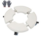 Posavasos móvil estable blanco carro para plantas de exterior redondo de 38 cm a 52 cm