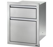 Mueble empotrado de acero inoxidable 1 cajón + 1 cubo de basura - napoleon