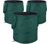 Relaxdays saco jardín plegable de 85 l, pack de 3 unidades, poliéster-polietileno, verde, ∅ 46 cm
