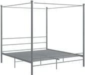 Estructura de cama con dosel sin colchón metal gris 180x200 cm