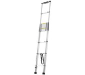 Succebuy escalera telescópica de 20,3 pies, aluminio, ligera, capacidad de 419 lb, retracción con múltiples botones, pies antideslizantes, portátil