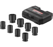 Vevor, 8 uds., juego de llaves vaso de impacto con tuerca de eje de 3/4 pulgadas y 19mm, juego de llaves de tuerca de accionamiento métrico 6 puntos