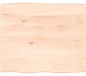Tablero de madera maciza de roble sin tratar con borde a juego