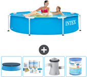 Paquete de piscina - intex - alrededor - 244x244x51 cm + accesorios a1409