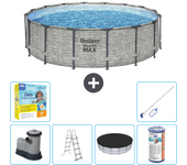 Paquete de piscina - bestway - alrededor - 488x488x122 cm + accesorios cb36