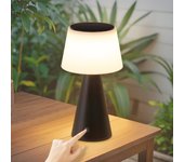 Nettlife lámpara de mesa con batería solar, lámpara de noche led inalámbrica, 3600 mha, recargable, táctil, regulable, lámpara negra con batería usb