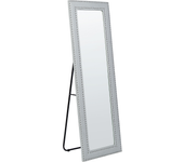Beliani espejo de pie locronan 150 cm piel sintética gris claro