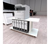 Mesa baja con ruedas madera fsc® mod. pilar. henor. 100x40x45.5 blanco.