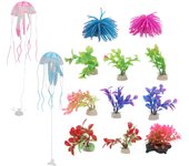 13 piezas de simulación de plantas acuáticas decorativas de simulación de medusas y corales para pecera