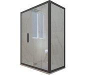 Mampara de ducha corredera 70x110 cm de pvc antracita h 200 vidrio transparente mod. deco duo