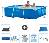 Paquete de piscina - intex - rectángulo - 220x150x60 cm + accesorios a43