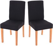 Juego de 2 sillas de cocina comedor en tela gris antracita patas de madera clara diseño moderno 04_0002082