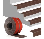Nosing de escalera, moldura de nariz de escalera de vinilo de 6 m, adorno de borde de escalera autoadhesivo, nariz de escalera marrón para interiores