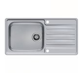 Fregadero de acero inoxidable 18/10 satinado, línea 1 g tanque, 1 drenante, l98cm, auto-drainado