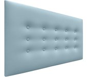 Dhome cabecero de polipiel con 3 hileras de botones cabezal tapizado cama lujo (celeste, 105cm)