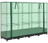 Jardinera，arriate ，macetacon cubierta invernadero aspecto ratán 160x40x123 cm cfw70311