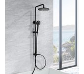 Cecipa max sistema de ducha columna de ducha en cascada negra con ducha de mano de 3 funciones juego de ducha de inox ducha de lluvia, modelo ue