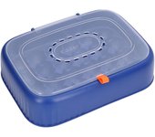 Contenedores para 24 huevos, bandeja de almacenamiento de huevos de abs, contenedores organizadores para refrigerador con rejillas de ventilación (azu