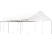 Cenador con techo blanco 11,15x4,08x3,22 m polietileno