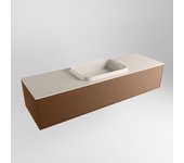 Mondiaz erin 150cm mueble de baño color rust con 1 cajón. con lavabo ridge centro 1 orificio color linen