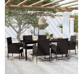 Juego de comedor para jardín 7 piezas | conjunto de jardín | muebles de jardín negro cfw45195
