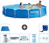 Paquete de piscina - intex - alrededor - 366x366x76 cm + accesorios a1797