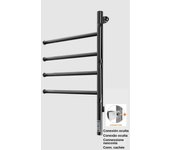 Radiador toallero eléctrico mario modelo veer toallero eléctrico para baño bajo consumo de 600x445 negro mate 50w conexión oculta