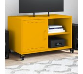 Maison exclusive - mueble de tv acero amarillo mostaza 68x39x43,5 cm