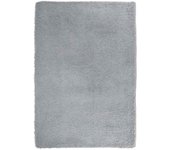 Alfombra de pelo largo navarra gris plateado 200x290 cm