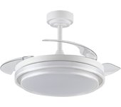Ventilador de techo led aspas retráctiles lander blanco 72w 7920lm cct con mando a distancia
