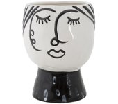 Jarrón decorativo cara 32, porcelana, blanco, epikasa