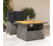 Juego de comedor jardín 2 piezas | conjunto de jardín | muebles de jardín con cojines ratán sintético gris cfw586016