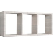 Estante rectangular de pared 3 compartimentos roble gris mod. tristano
