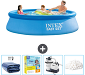 Paquete de piscina - intex - alrededor - 305x305x76 cm + accesorios cb70