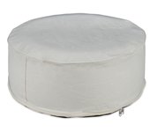 Relaxdays taburete hinchable exterior, asiento pvc redondo, reposapiés pícnic, acampada, jardín, terraza 26x56cm, crema