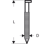 D-head streife nail sn34dk 80r. 3.1 mm. 80 mm. rubio