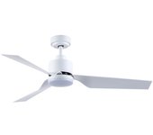 Ventilador de techo silencioso luz led 15w flip moderno elegante con aspas curvilíneas blancas ø127cm