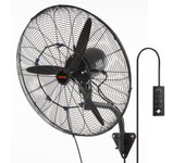 Vevor ventilador nebulización montado pared, ventilador industrial oscilante impermeable 24,5,3velocidades,7000 cfm,ventilador comercial residencial