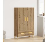 Aparador | aparador de comedor | armario de cocina alto de madera contrachapada artesano roble cfw56312