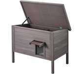 Vevor caseta para gatos resistente a la intemperie para exteriores, refugio madera varios gatos, aislamiento espuma, techo con bisagras, entrada pvc